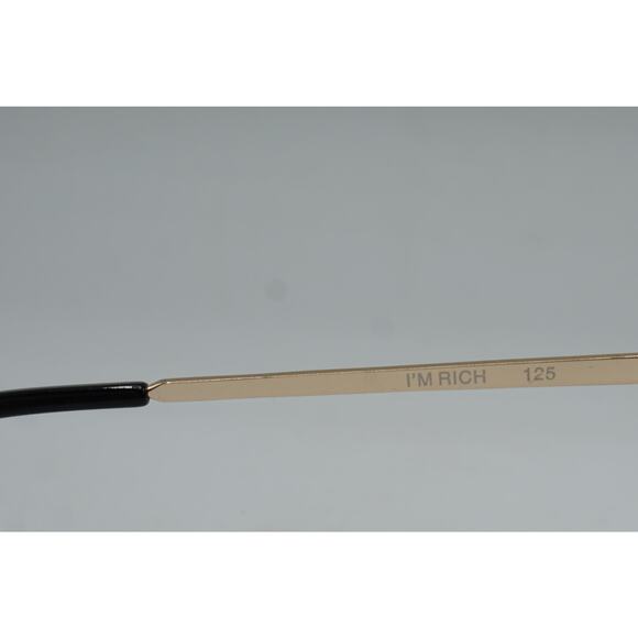 Quay Sunglasses I'm Rich Gold Frames/Smokey Blue Lenses W/Pearls - Picture 7 of 7